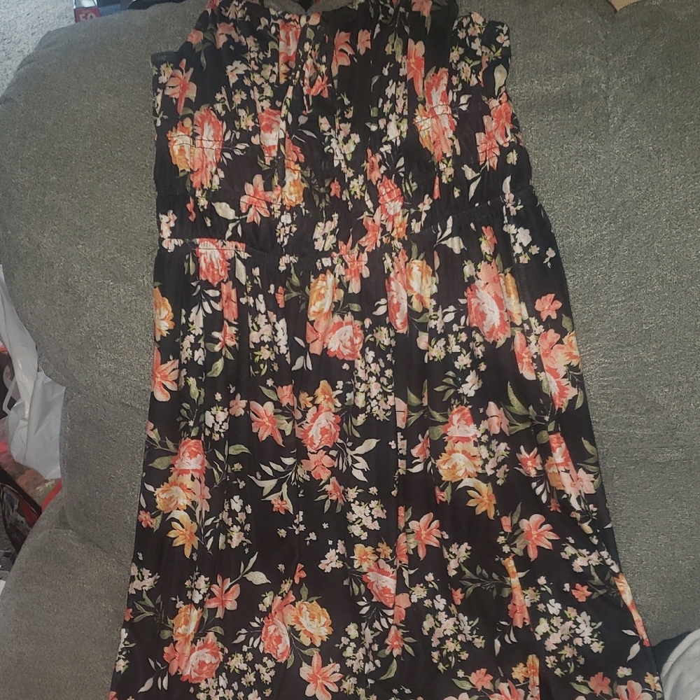 Floral Black Maxi Dress